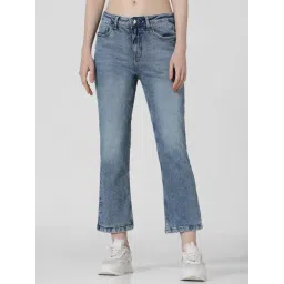 Only Light Blue Cotton Flared Fit Jeans-picture-38