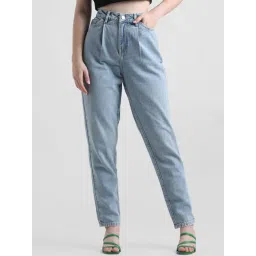 Only Light Blue Cotton Regular Fit High Rise Jeans-picture-20