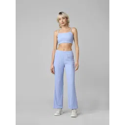 Only Light Blue Cotton Self Design Tank Top image 4