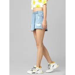 Only Light Blue Cotton Skirt image 3