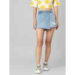 Only Light Blue Cotton Skirt image 1