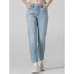 Only Light Blue Cotton Straight Fit Jeans-picture-47