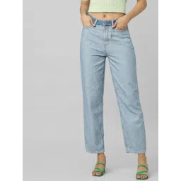 Only Light Blue Cotton Straight Fit Jeans-picture-44