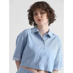 Only Light Blue Embroidered Shirt-picture-19