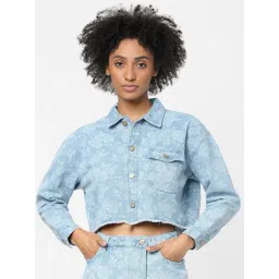 Only Light Blue Floral Print Jacket-picture-33