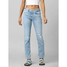 Only Light Blue Regular Fit Heavily Washed Jeans-picture-24