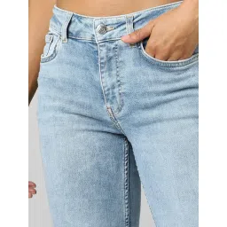Only Light Blue Regular Fit Heavily Washed Jeans image 5