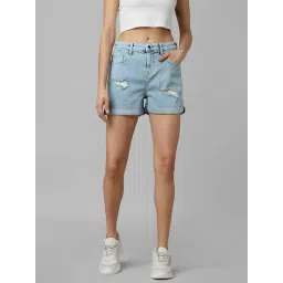 Only Light Blue Regular Fit Shorts-picture-17