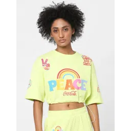 Only Light Green Printed Crop Sweatshirt-picture-25