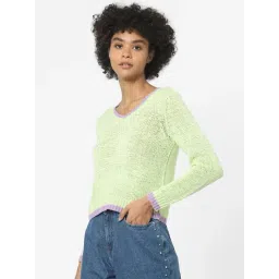 Only Light Green Self Design Pullover-picture-39