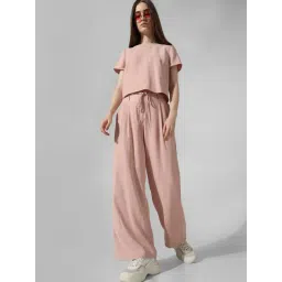 Only Light Pink Straight Fit High Rise Pants-picture-38