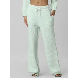 Only Mint Cotton Textured High Rise Sweatpants-picture-22
