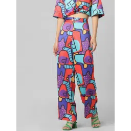Only Multicolor Printed High Rise Pants-picture-15