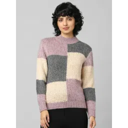 Only Multicolored Chequered Pullover-picture-15