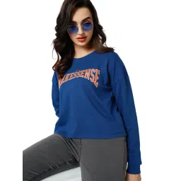 Only Navy Cotton Graphic Print Sweatshirt-picture-33