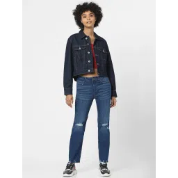Only Navy Full Sleeves Denim Jacket image 4