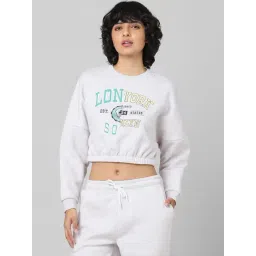 Only Off White Graphic Print Crop Sweatshirt-picture-24