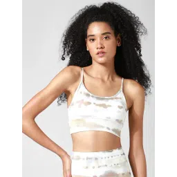 Only Off White Scoop Neck Printed Sports Bra-picture-37