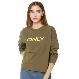 Only Olive Logo Printed Cotton Sweatshirt-picture-38