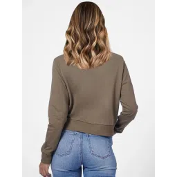 Only Olive Printed Crop Sweatshirt image 2