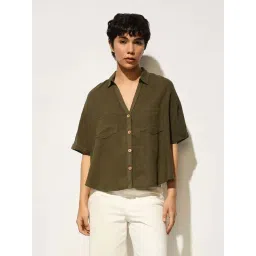 Only Olive Solid Shirt-picture-46