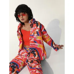 ONLY ONLVEGA HARROW ARTIST Abstract Printed Spread Collar Pure Cotton Casual Shirt-picture-38