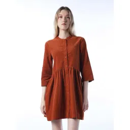 Only Orange Cotton Flared Fit Dress-picture-43