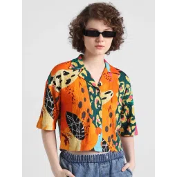 Only Orange Cotton Printed Shirt-picture-16