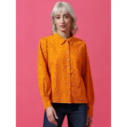 Only Orange Self Design Shirt-picture-22