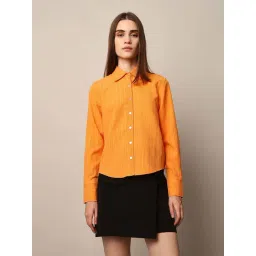 Only Orange Textured Shirt-picture-17