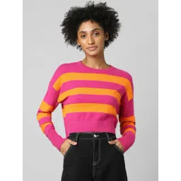 Only Pink & Orange Striped Pullover-picture-15