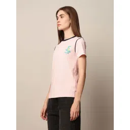 Only Pink Cotton Regular Fit Printed T-Shirt image 3