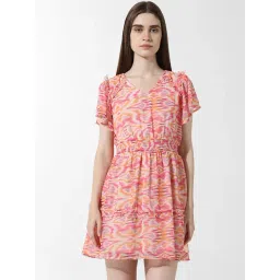 Only Pink Printed Fit & Flare Dress-picture-24