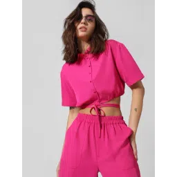 Only Pink Regular Fit Crop Shirt-picture-35