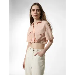 Only Pink Regular Fit Crop Shirt-picture-26