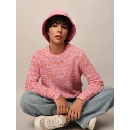 Only Pink Self Design Pullover-picture-31