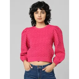 Only Pink Self Design Sweater-picture-42