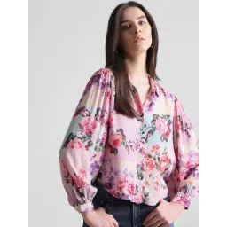 Only Pink Viscose Floral Print Shirt-picture-44