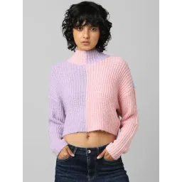 Only Purple & Pink Round Neck Pullover-picture-23