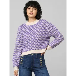 Only Purple Self Design Pullover-picture-24