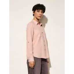 Only Purple Solid Shirt image 4