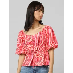 Only Red Cotton Printed Top-picture-27