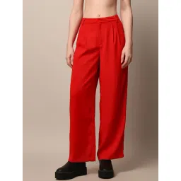 Only Red Straight Fit High Rise Pants-picture-14