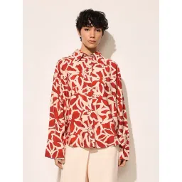 Only Red Viscose Solid Long Sleeves Shirt-picture-15