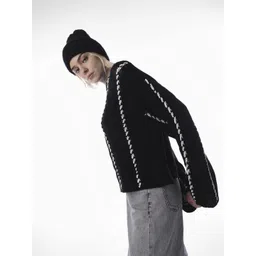 ONLY Self Design Cable Knit Pullover Sweater-picture-30