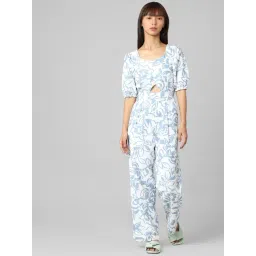 Only White & Blue Blended Printed Jumpsuit-picture-38