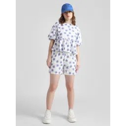 Only White & Blue Cotton Printed Shorts-picture-46