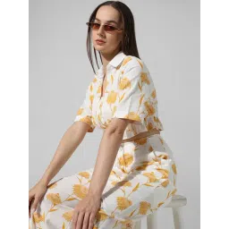Only White & Yellow Cotton Printed Shirt-picture-38
