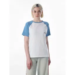 Only White Cotton Colourblocked T-Shirt-picture-25