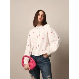 Only White Cotton Embroidered Shirt-picture-48